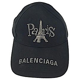 Balenciaga 19 Boné com logotipo da Torre Eiffel SS Preto
