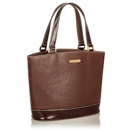 Burberry-Burberry Brown Leather Handbag-Brown,Dark brown