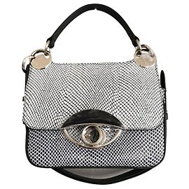 Bolsa Kenzo TALI em couro azul marinho e branco Branco Azul marinho Hardware prateado