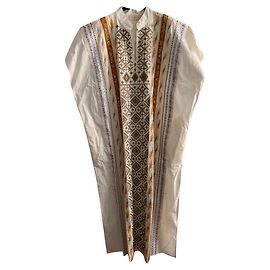 Tory Burch Besticktes Kaftan-Tunikakleid Weiß