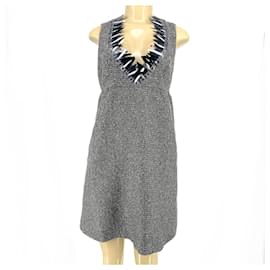 Anna Sui-Anna Sui tweed dress with metallic highlights-Silvery,Grey