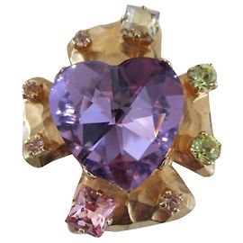 Pendentif Broche Croix Christian Lacroix Plaqué Or Bijouterie dorée