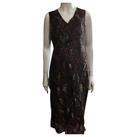 Etro-Etro metallic lace dress-Brown,Metallic