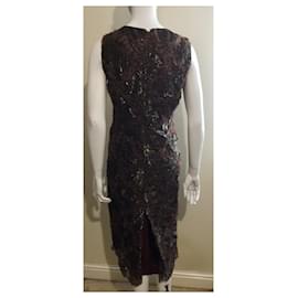 Etro-Etro metallic lace dress-Brown,Metallic