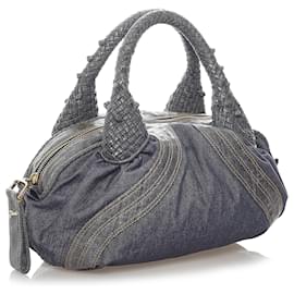Fendi-Fendi Blue Spy Denim Handbag-Brown,Blue,Other