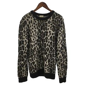 SAINT LAURENT 16aw / Leopardenstrick / Pullover (dick) / S / Wolle Mehrfarben