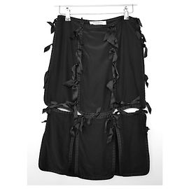 Yves Saint Laurent x Tom Ford AI02  Pannello in seta nera e gonna con fiocco Nero