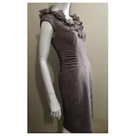 Autre Marque-Adrianna Papell silver grey cocktail dress-Silvery,Grey