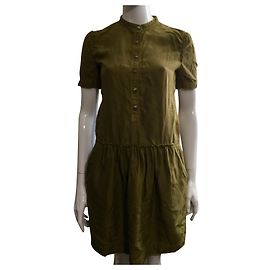 Burberry Brit vestido cáqui de seda, Mulberry silk Caqui