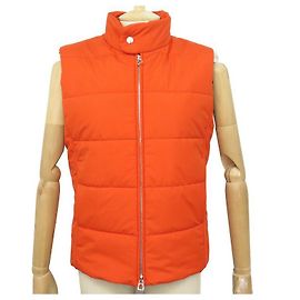Hermès NEW HERMES COAT DOWN COAT SLEEVELESS VEST S 46 ORANGE NEW COAT Orange