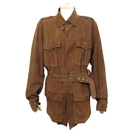 Ralph Lauren-POLO JACKET BY RALPH LAUREN POLO GOAT SUEDE L 44 BROWN SUEDE GOAT JACKET-Brown