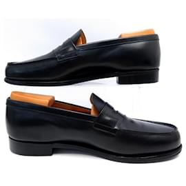 JM Weston-JM WESTON SHOES 180 Church´s Loafers 8.5D 43 BLACK LEATHER SHOES-Black