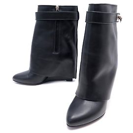 SHOES BOOTS GIVENCHY BOOTS SHARK 39 BLACK LEATHER LOW BOOTS Black