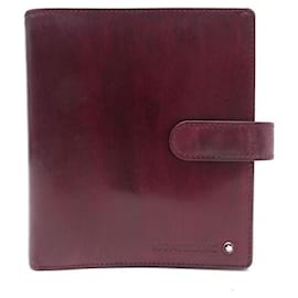 Montblanc-MONTBLANC AGENDA COVER PM ORGANIZER MEISTERSTUCK BORDEAUX LEATHER DIARY-Dark red