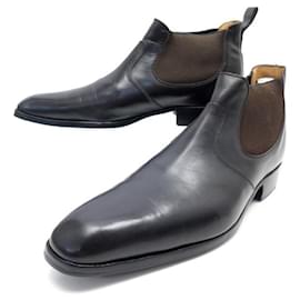 JM Weston-JM WESTON SHOES INFORMAL ANKLE BOOTS 457 8.5D 42.5 BROWN LEATHER SHOES-Brown