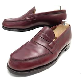 JM Weston-JM WESTON LOAFERS 180 7b 41 BURGUNDY LEATHER SHOES-Dark red