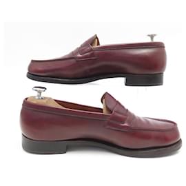 JM Weston-JM WESTON LOAFERS 180 7b 41 BURGUNDY LEATHER SHOES-Dark red
