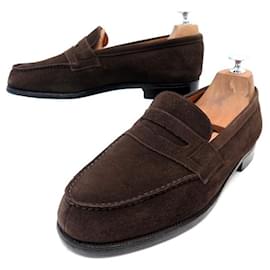 JM Weston-JM WESTON SHOES 180 Church´s Loafers 7.5E 42 BROWN SUEDE SUEDE SHOES-Brown