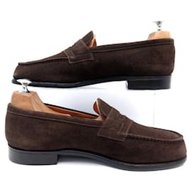 JM Weston-JM WESTON SHOES 180 Church´s Loafers 7.5E 42 BROWN SUEDE SUEDE SHOES-Brown