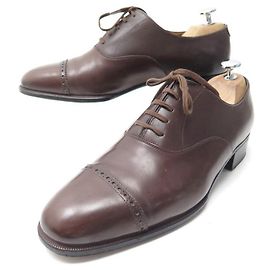 Hermès SCARPE HERMES OXFORD PUNTA DRITTA 7 41 scarpe in pelle marrone Marrone