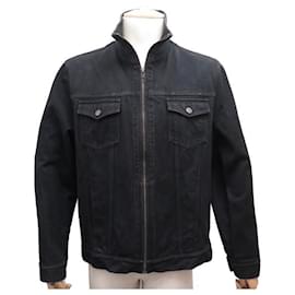 Louis Vuitton-Louis Vuitton jacket 56 XL BLACK COTTON JEAN DENIM JACKET JACKET VEST-Black