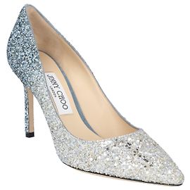 Jimmy Choo donne Romy 85 décolleté glitter argento e blu notte Argento Metallico