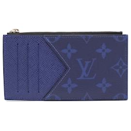 Louis Vuitton-Portefeuille organisateur de poche Louis Vuitton Blue Taiga Monogram-Bleu