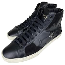 Saint Laurent-SAINT LAURENT Leather sneakers-Black