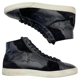 Saint Laurent-SAINT LAURENT Leather sneakers-Black