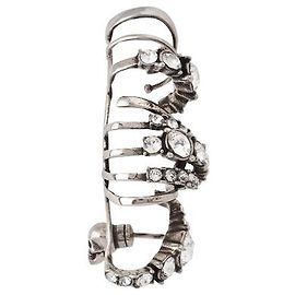Alexander Mcqueen Earcuff Gioiello in Ottone Argento Argento Metallico