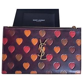 Saint Laurent Monogram Bill Pouch Dark brown