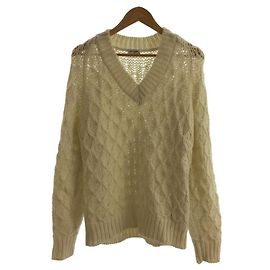 SAINT LAURENT 20aw / suéter (Grosso) / L / Lã / WHT / Cabelo / Mohair Branco