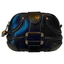 Alexander Mcqueen-Rare Vintage Calf Leather Skull Charm Novak Crossbody Bag-Black