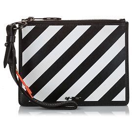 Off White Pochette blanche à pinces pour reliure Noir Blanc