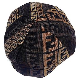 Fendi Gorro de tricô multicolor vintage Zucca FF Multicor