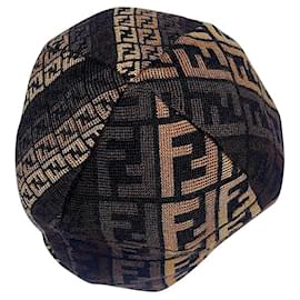 Fendi-Vintage Zucca FF Knit Multicolor Beanie-Multiple colors