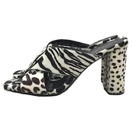Saint Laurent-SAINT LAURENT Open toe sandals / 37.5 / zebra / leopard-White
