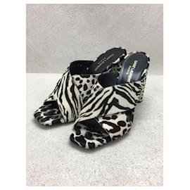 Saint Laurent-SAINT LAURENT Open toe sandals / 37.5 / zebra / leopard-White