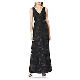 Vera Wang-Abito da sera in organza burnout di Vera Wang-Nero