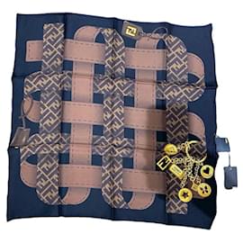 Fendi-Fendi Dark brown ribbon weave foulard-Brown