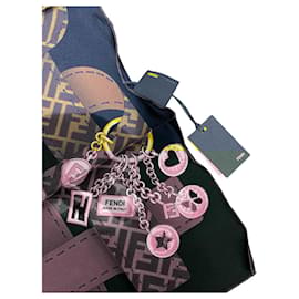 Fendi-Fendi Dark brown ribbon weave foulard-Brown