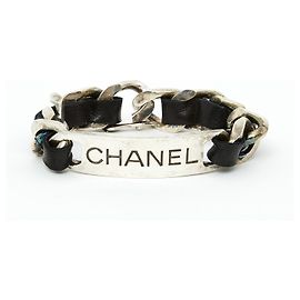 Chanel 95A MAXI CHAIN BRACELET Noir Argenté