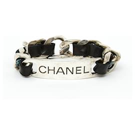 Chanel-95UN MAXI BRACCIALE A CATENA-Nero,Argento