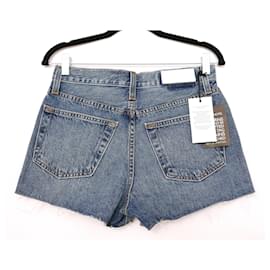Re/Done-Re/Fatto i pantaloncini di jeans corti Trucker-Blu