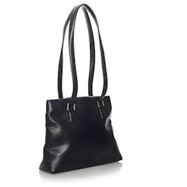 Chanel-Chanel Black Leather Tote Bag-Black