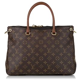 Louis Vuitton-Louis Vuitton Brown Monogram Pallas Satchel-Brown,Black