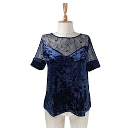 Samsoe & Samsoe Spitzensamt Top Blau Blau