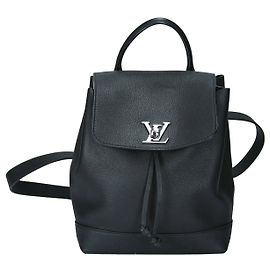 Louis Vuitton Lockme Backpack Black Calfskin Brown
