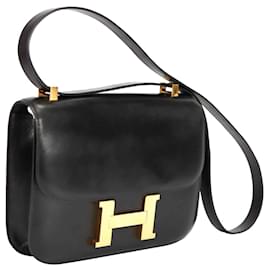 Hermès-Hermes Constance 23 Black box calf Leather-Black