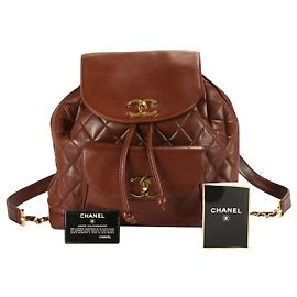 Chanel Duma Backpack Large Brown Lambskin Brown